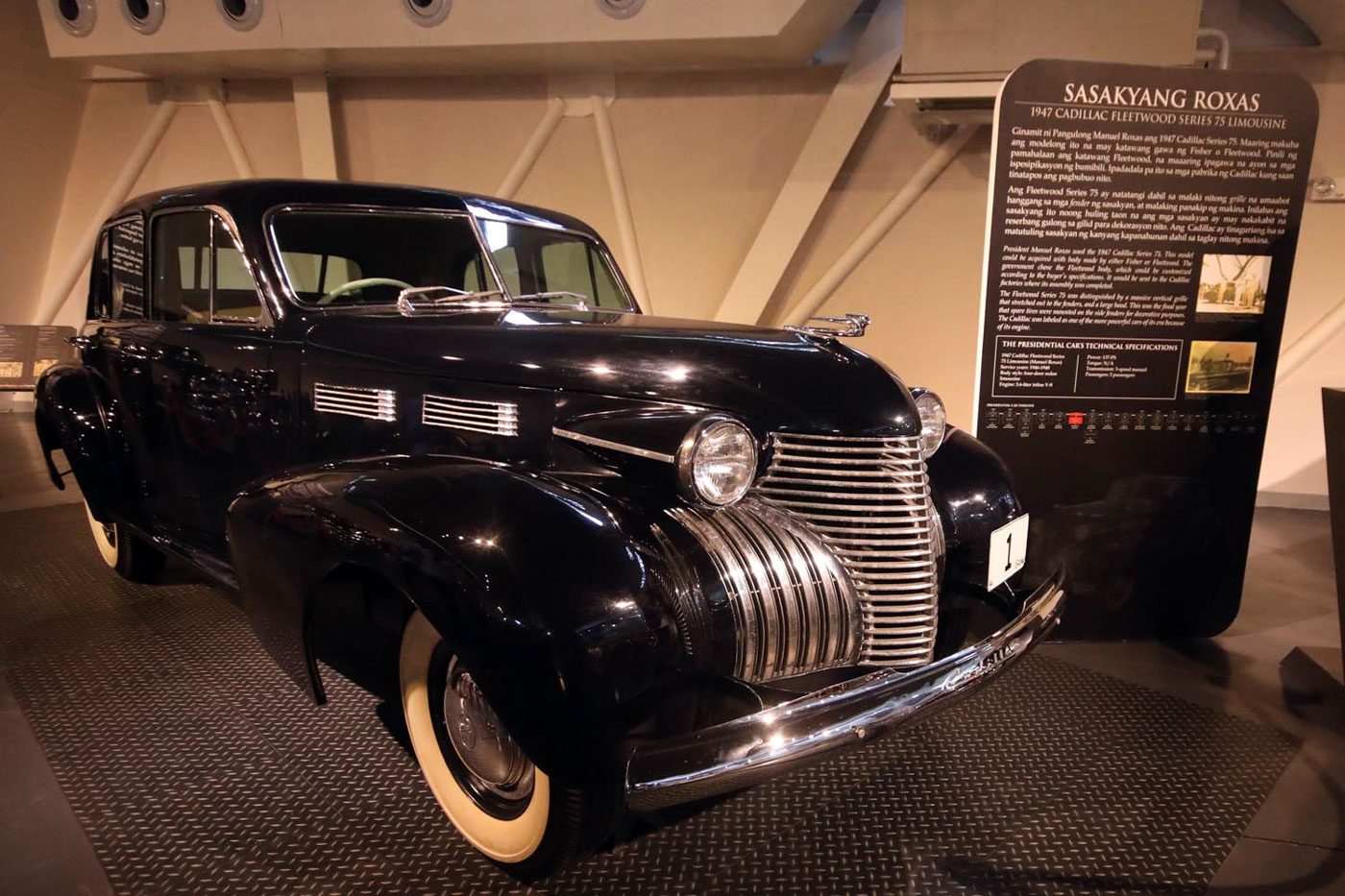 ROXAS. A 1947 Cadillac Fleetwood Limousine used by then president Manuel Roxas.   