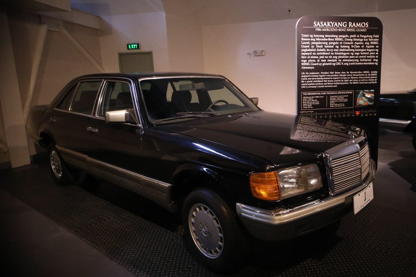 RAMOS. A 1986 Mercedes-Benz used by then president Fidel V Ramos.   