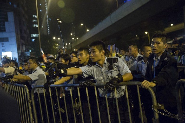 Hong Kong police use pepper spray at anti-China protest