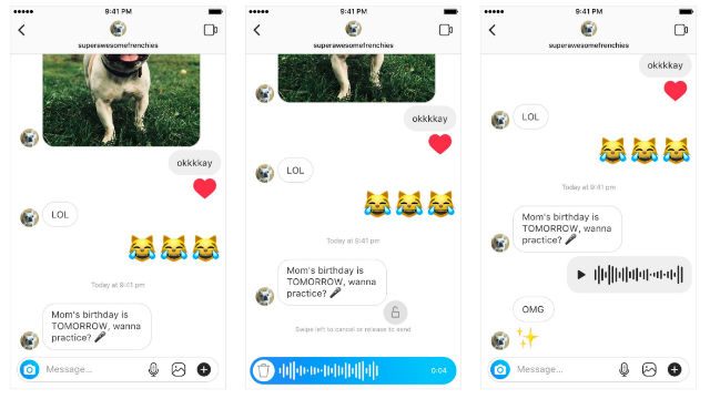 Instagram adds voice feature to direct messages