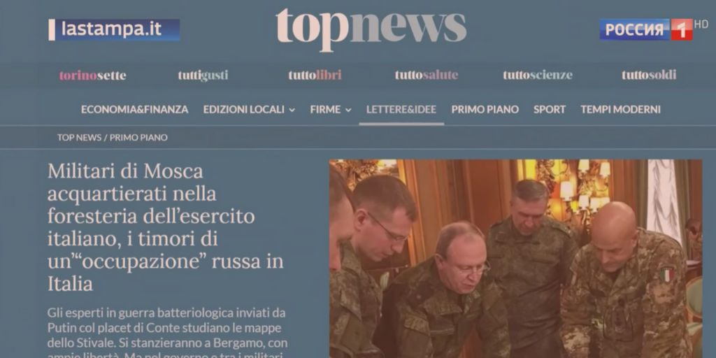 LA STAMPA. Russian television dedicated airtime to debunking La Stampa's reporting, but senior military and government sources stand by their assertion that 80% of Russian aid to Italy is 'useless.' 