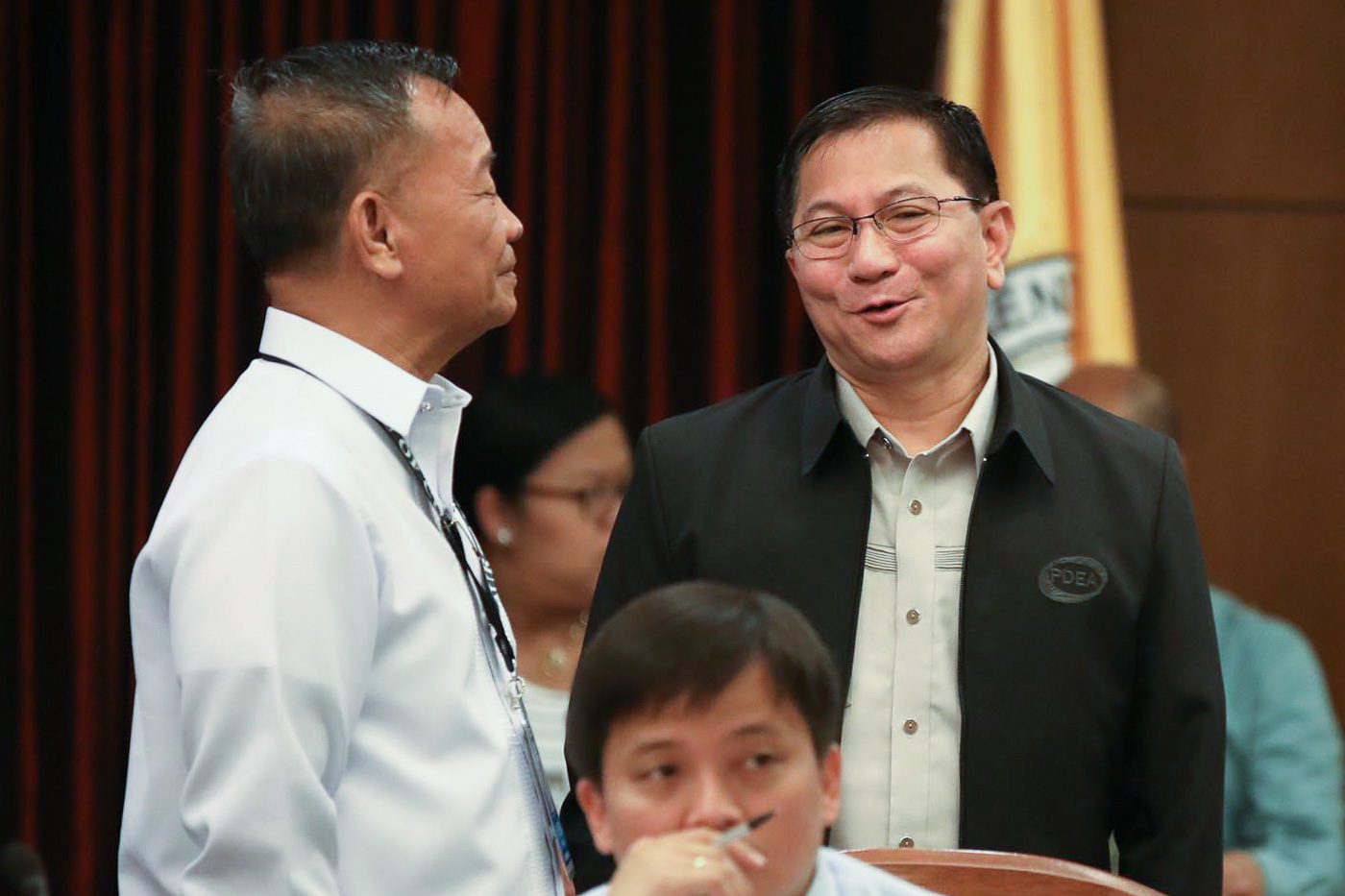 SHABU PROBE. Customs Commissioner Isidro Lapena (left) and PDEA Director Aaron Aquino on September 27, 2018, during the Committee on Dangerous Drugs hearing in Congress into the P6.8 billion worth of shabu smuggled into the country from China and Taiwan. Photo by Darren Langit/Rappler 