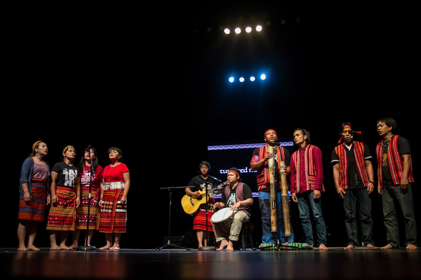 DIVERSE. Members of the Dap-ayan ti Kultura iti Kordilyera (DKK) sing Salidummay songs during the Hugpungan 2017 in UP theater on September 18, 2017. Photo by Mark Saludes   