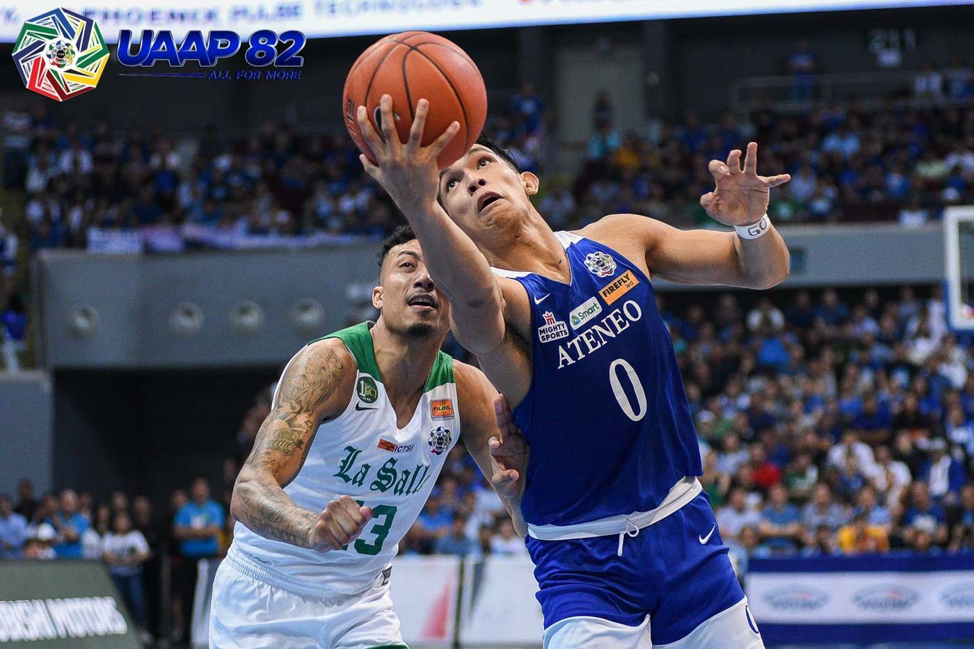 STEADY. As always, Thirdy Ravena keeps the Blue Eagles on an even keel to help Ateneo complete an elimination sweep of La Salle.  Photo release  
