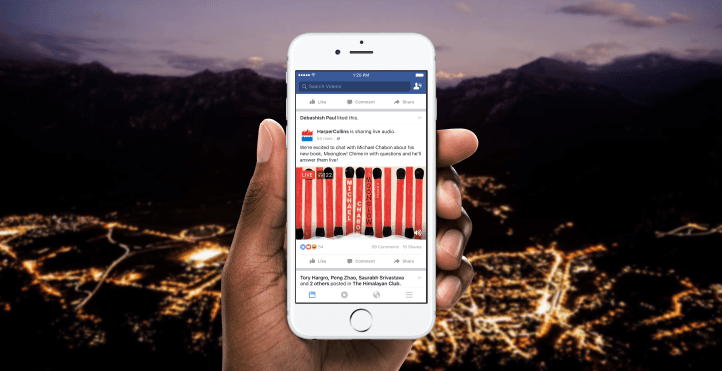 Facebook dials in live audio streaming option
