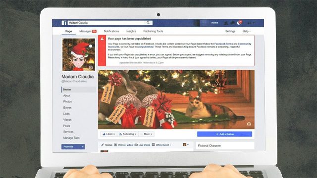 Facebook page critical of Duterte and supporters taken down