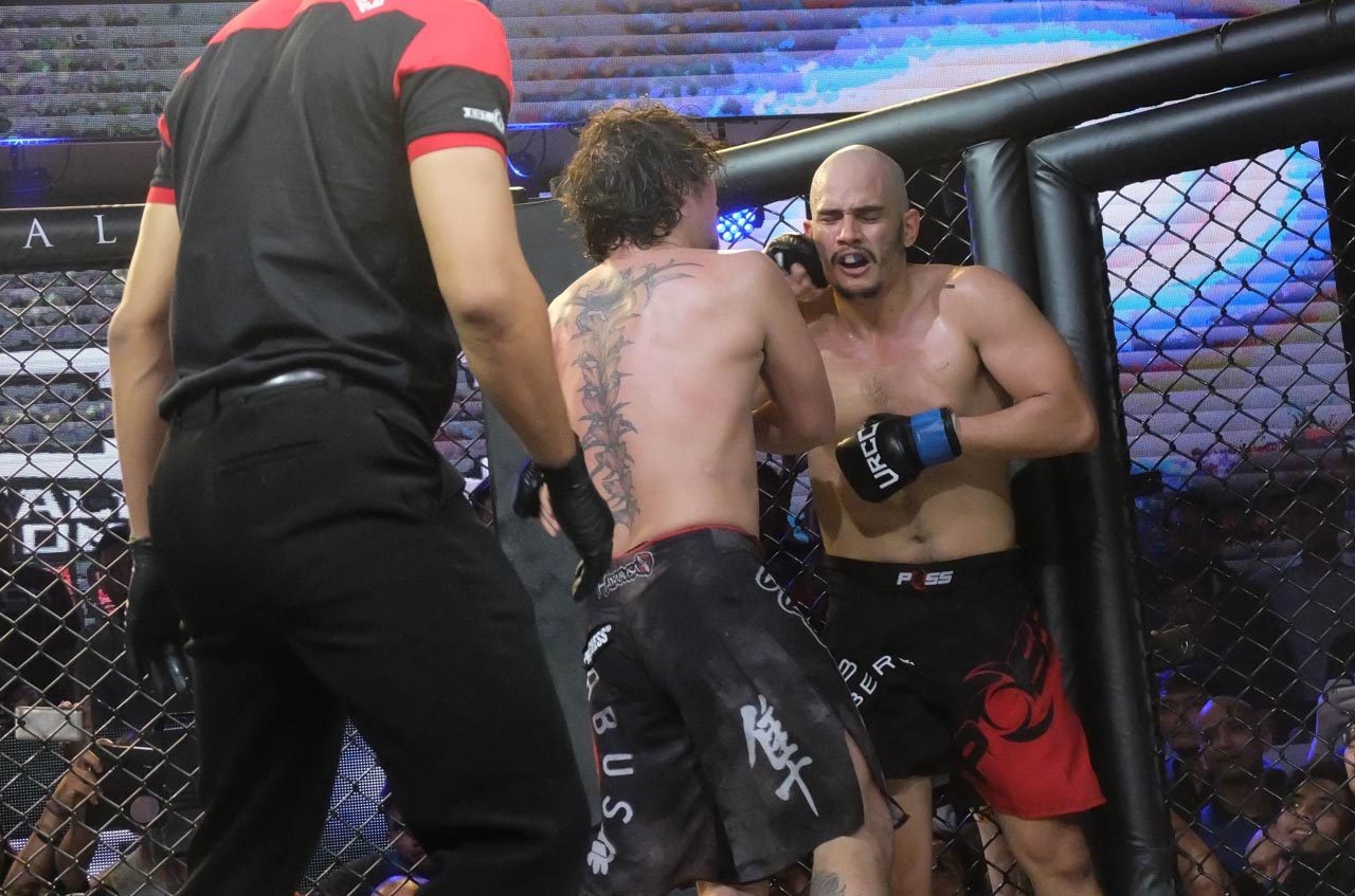Baron Geisler was able to make a fight out of it in round two after being dominating in the opening stanza. Photo by Alecs Ongcal/Rappler 