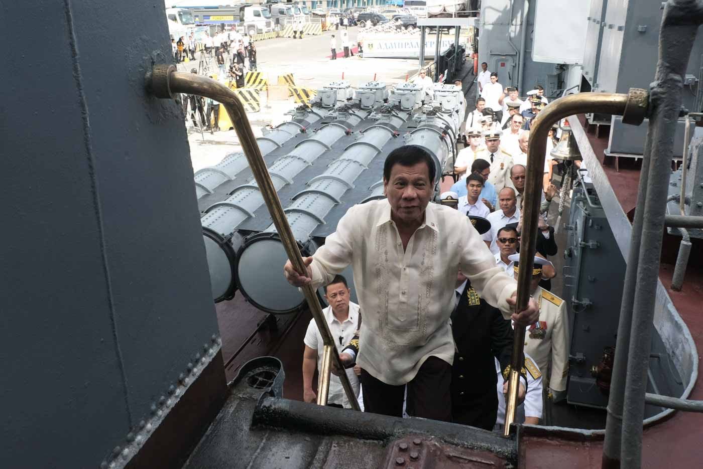 WATCH: Duterte tours Russian warship