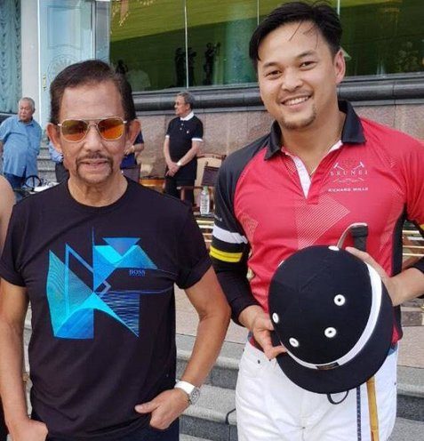 CONFIRMED. Brunei Sultan Haji Hassanal Bolkiah (left) confirms the Brunei royalties’ Manila SEA Games participation to United Polo Players Association (UPPA) chairman emeritus Rep. Mikee Romero. 