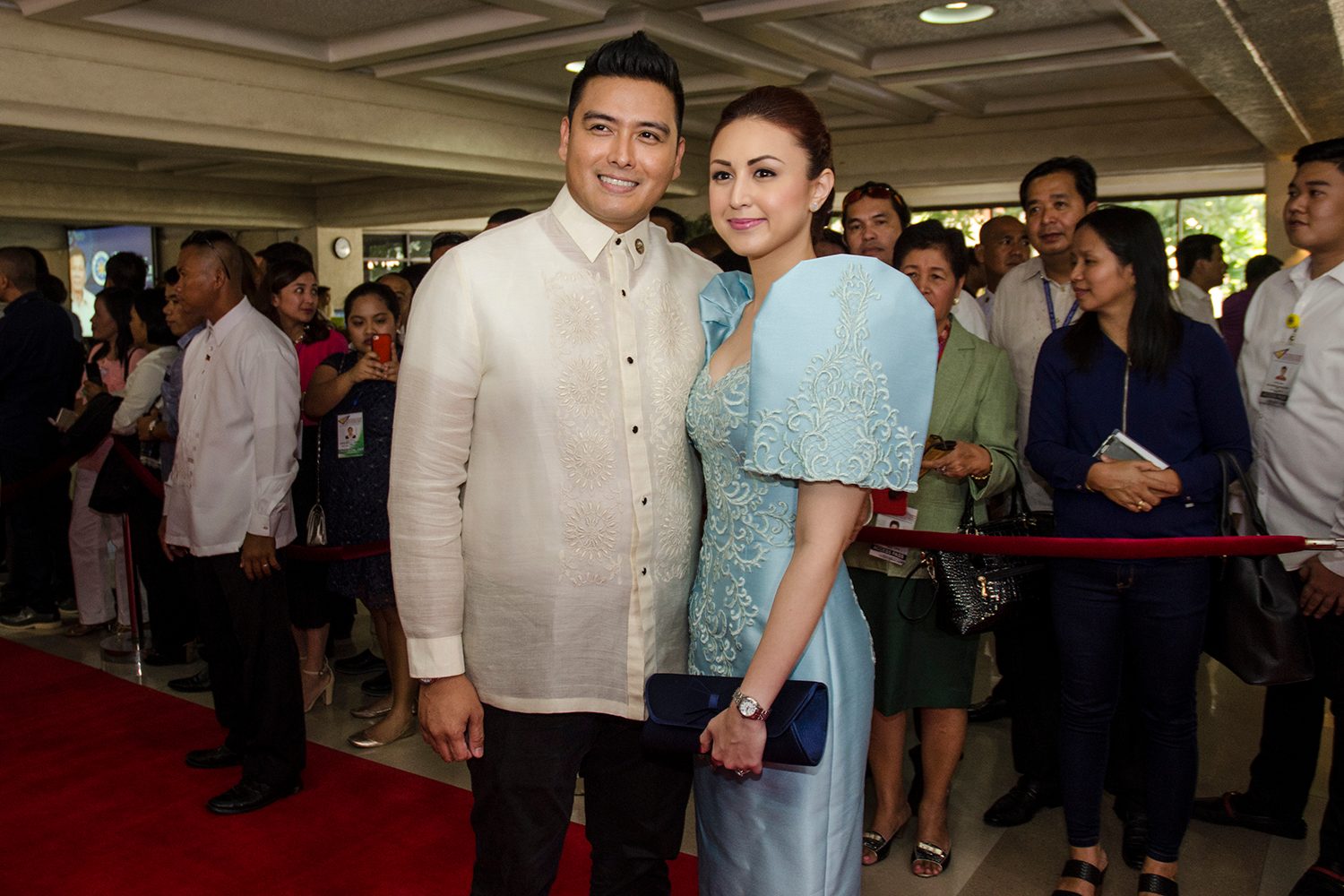 SONA ATTENDANCE. Alfred Vargas and wife Yasmine during the 2016 SONA. File photo by Rob Reyes/Rappler 