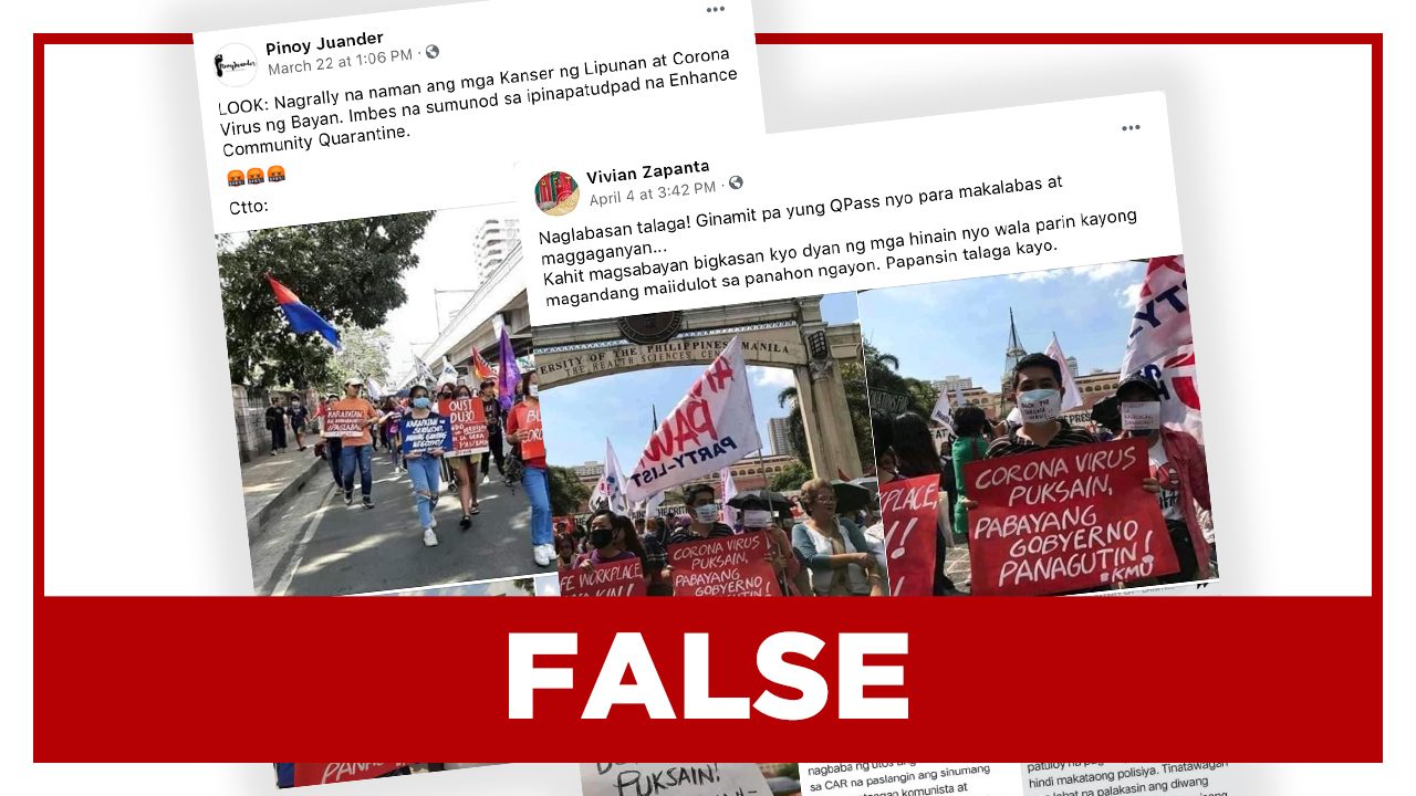 FALSE: Photos of Anakbayan, KMU rallying during quarantine