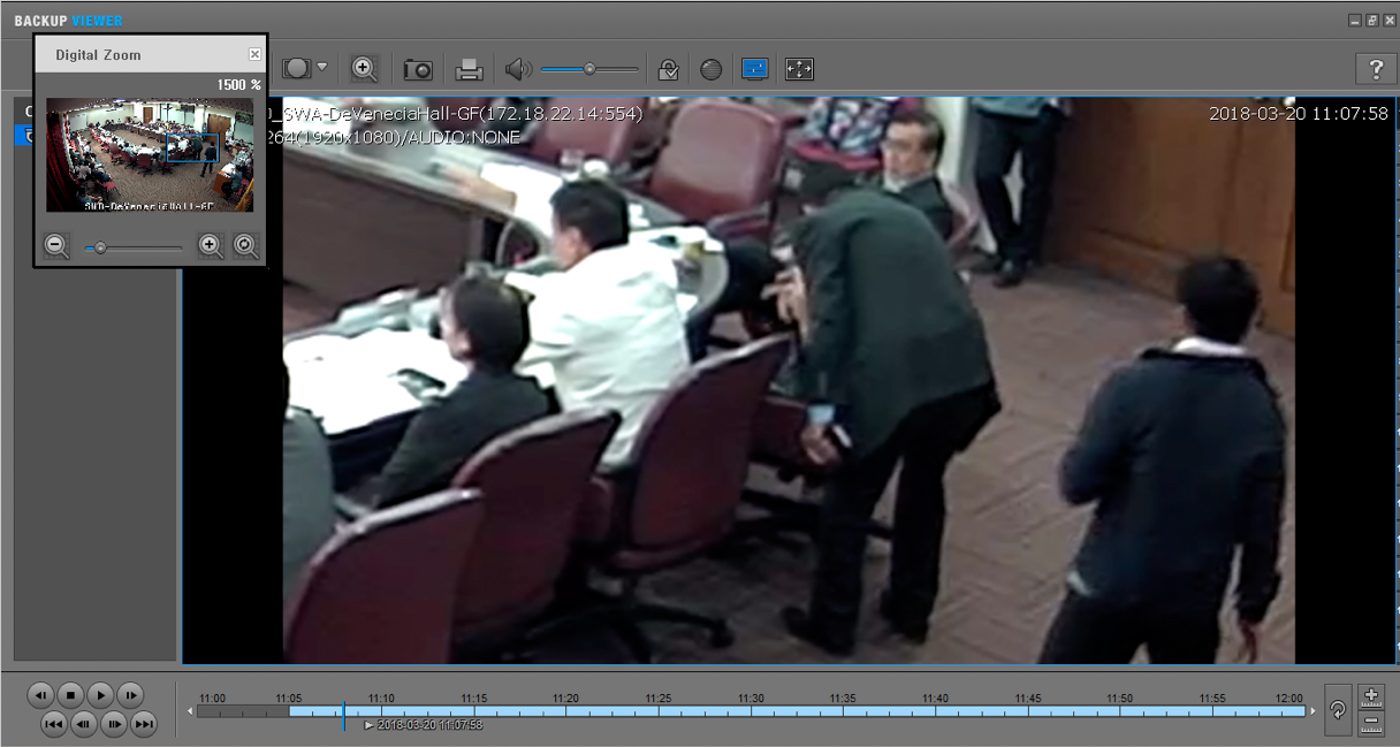 THE APPROACH. In the CCTV video, Villarin is seen wearing a white polo while Paras, wearing a suit, approaches his table. Screenshot by Villarin  