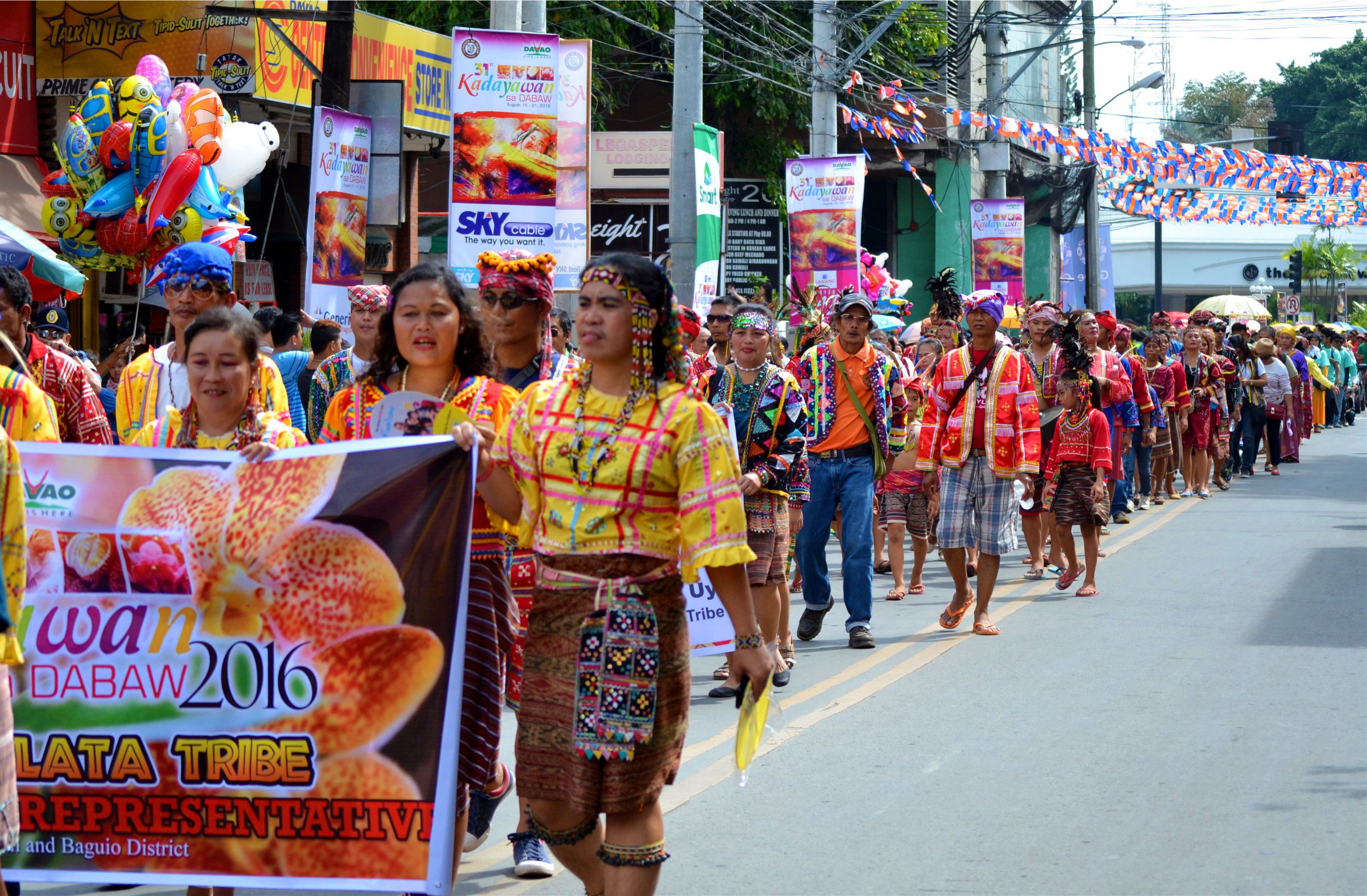 Parade of tribal groups 