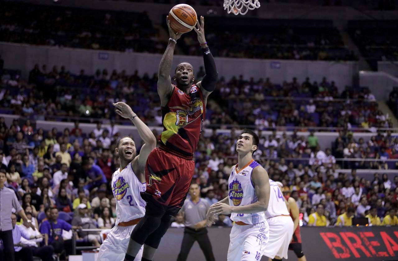 BEST IMPORT. Charles Rhodes topscores for the Beermen in Game 6 with 30 points. Photo from PBA Images 