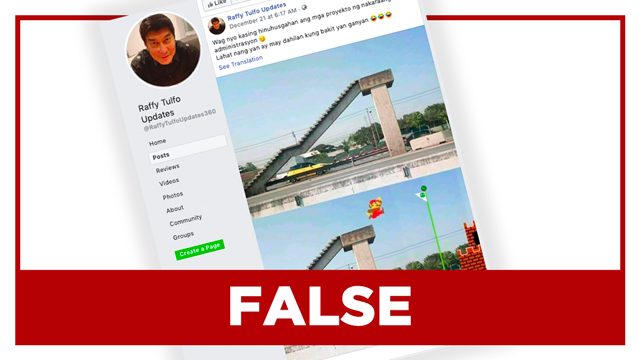 FALSE: ‘Photo’ of unfinished footbridge ‘during Aquino administration’