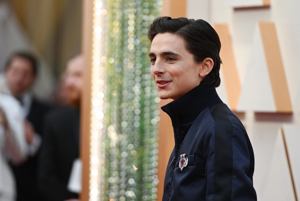 US-French actor Timothee Chalamet arrives for the 92nd Oscars at the Dolby Theatre in Hollywood, California on February 9, 2020. Photo by Robyn Beck / AFP 