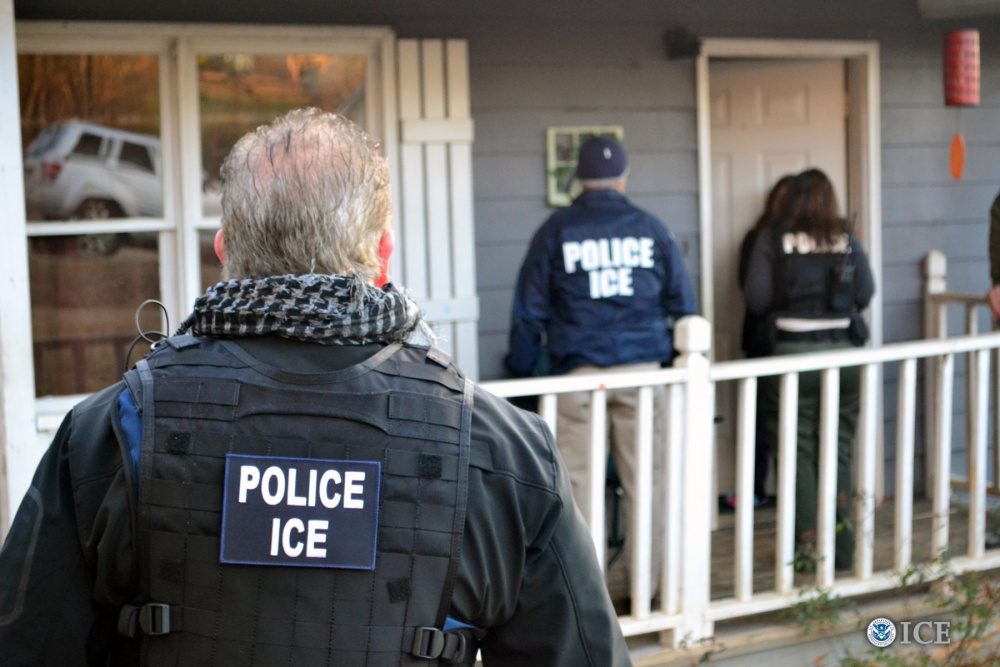 What happens during a deportation raid in the U.S.?