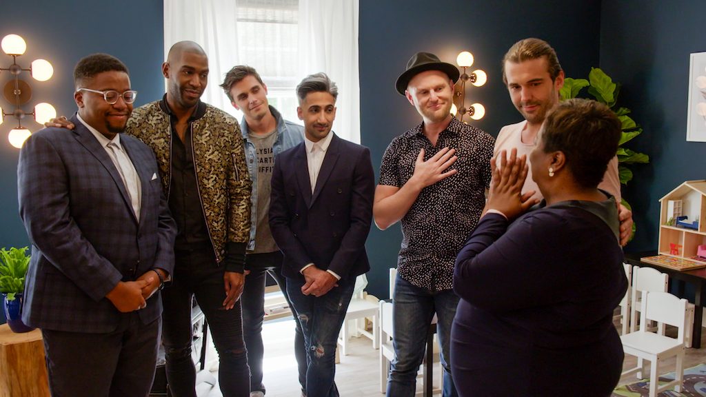 HEROES. The Fab 5 in a scene from the first episode of 'Queer Eye' season 2. Photo courtesy of Netflix 