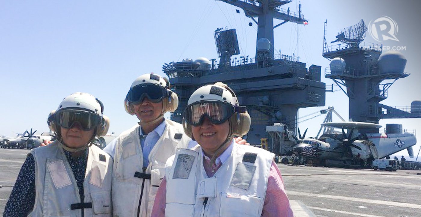 IN PHOTOS: PH officials aboard USS Carl Vinson in South China Sea