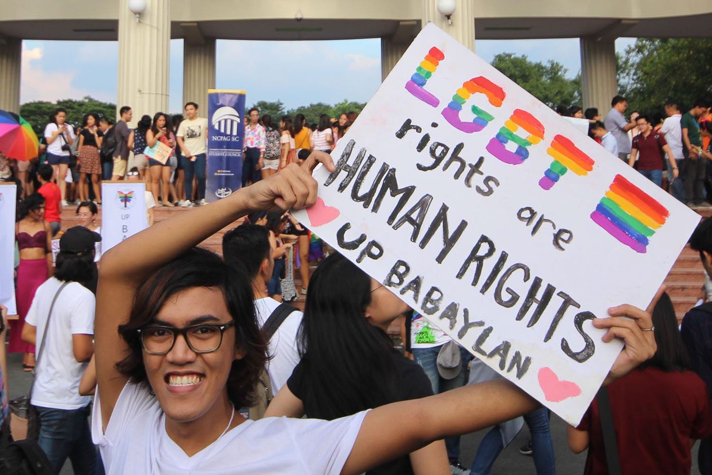PRIDE. LGBTs from various student organizations gather at UP Diliman in Quezon City on Spetember 15, 2017, to kick off 'Pride Week.' Photo by Darren Langit/Rappler  