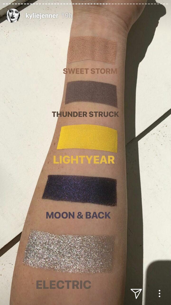 DARK AND STORMY. The Eye of the Storm palette has deeper colors, in matte and frosted finishes. Screenshot from Instagram.com/kyliejenner 