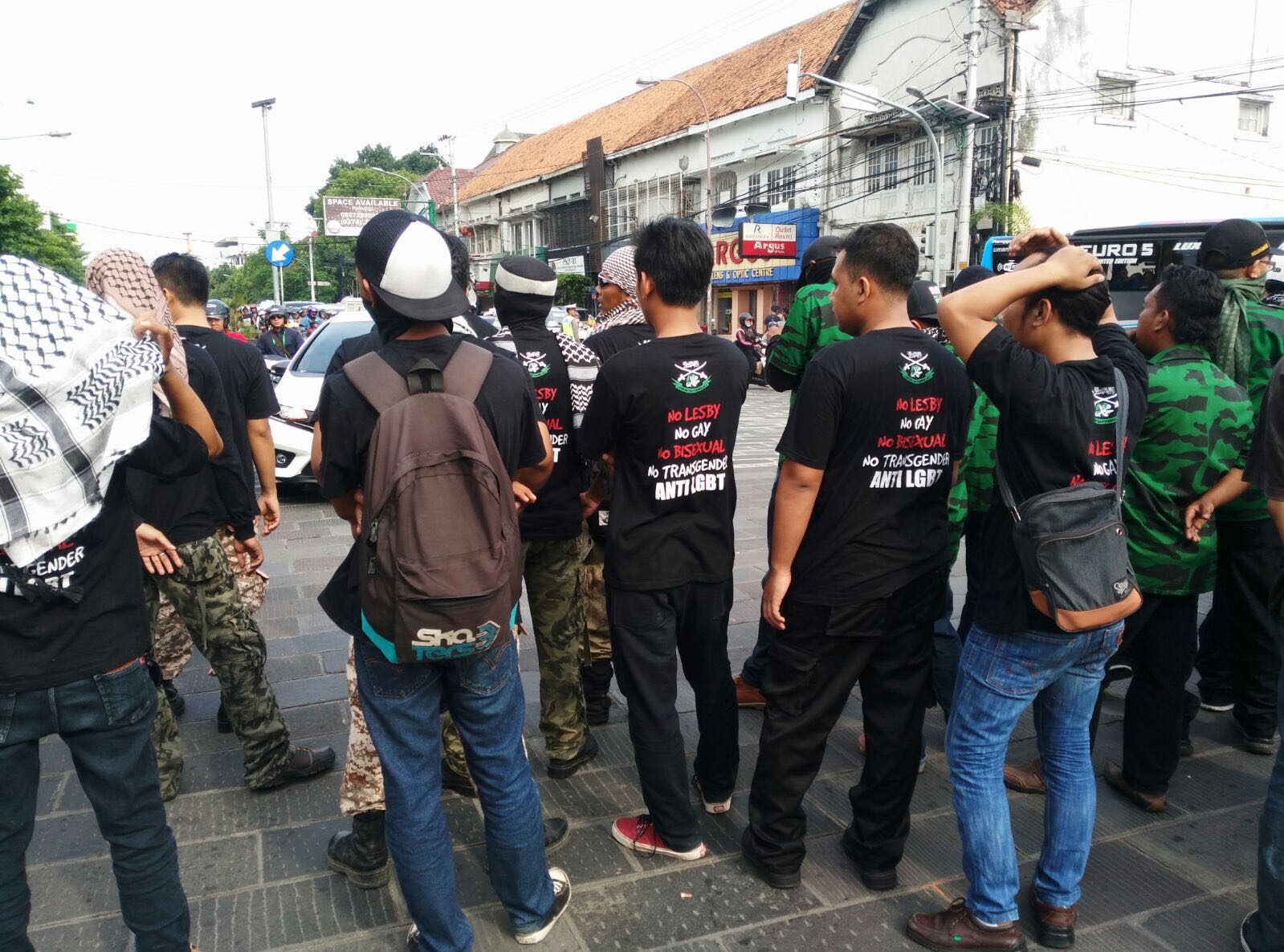 Massa yang kontra terhadap LGBT di Yogyakarta. Foto istimewa 