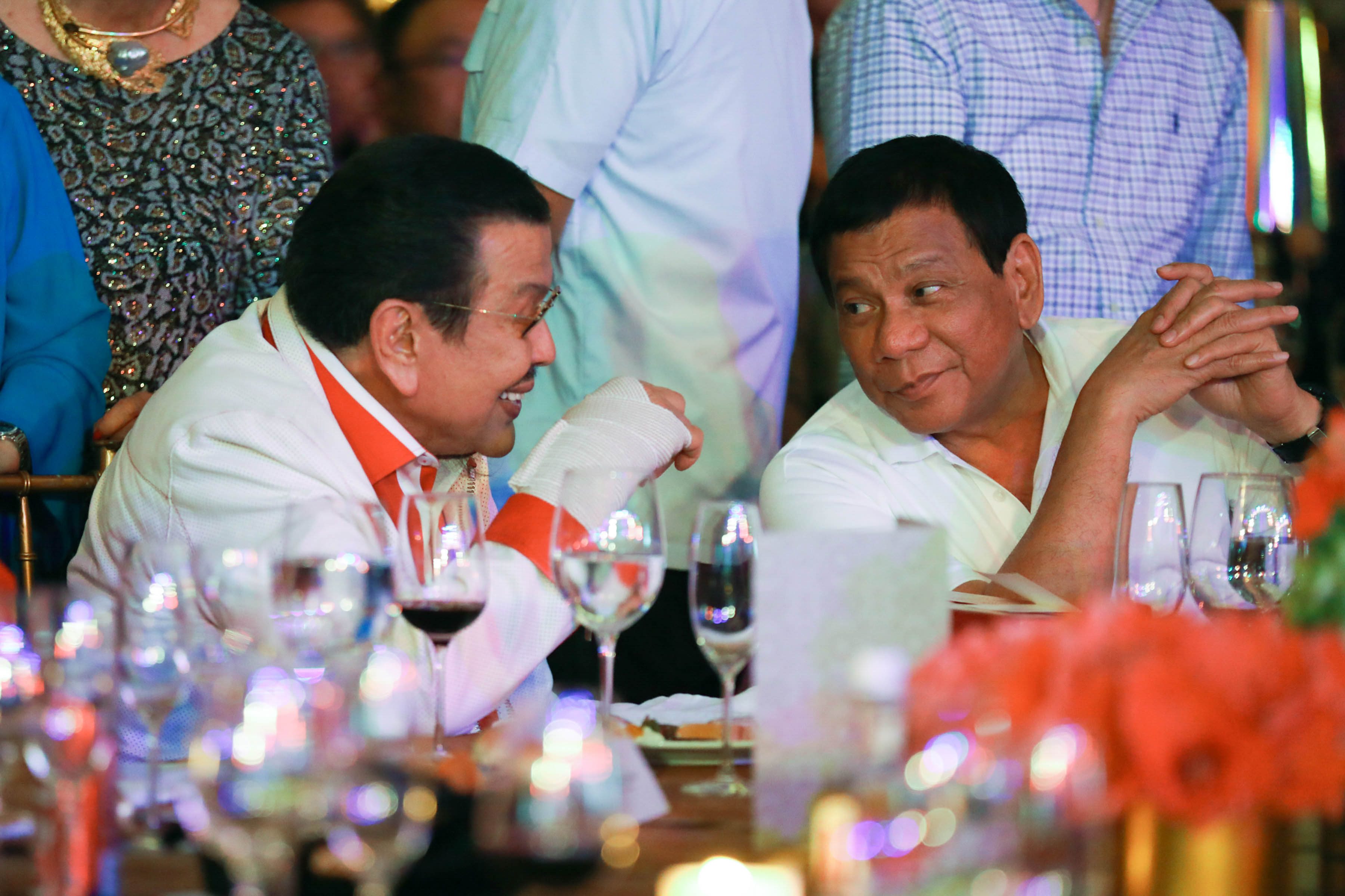 ERAP'S BIRTHDAY. President Rodrigo Duterte at the birthday celebration of former president now Manila Mayor Joseph Estrada on April 19, 2017. Photo by Toto Lozano/Presidential Photo 