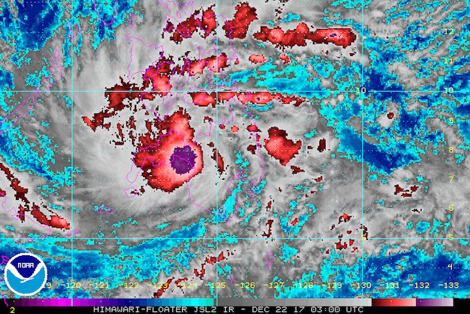 Vinta slightly weakens as it crosses Davao Region