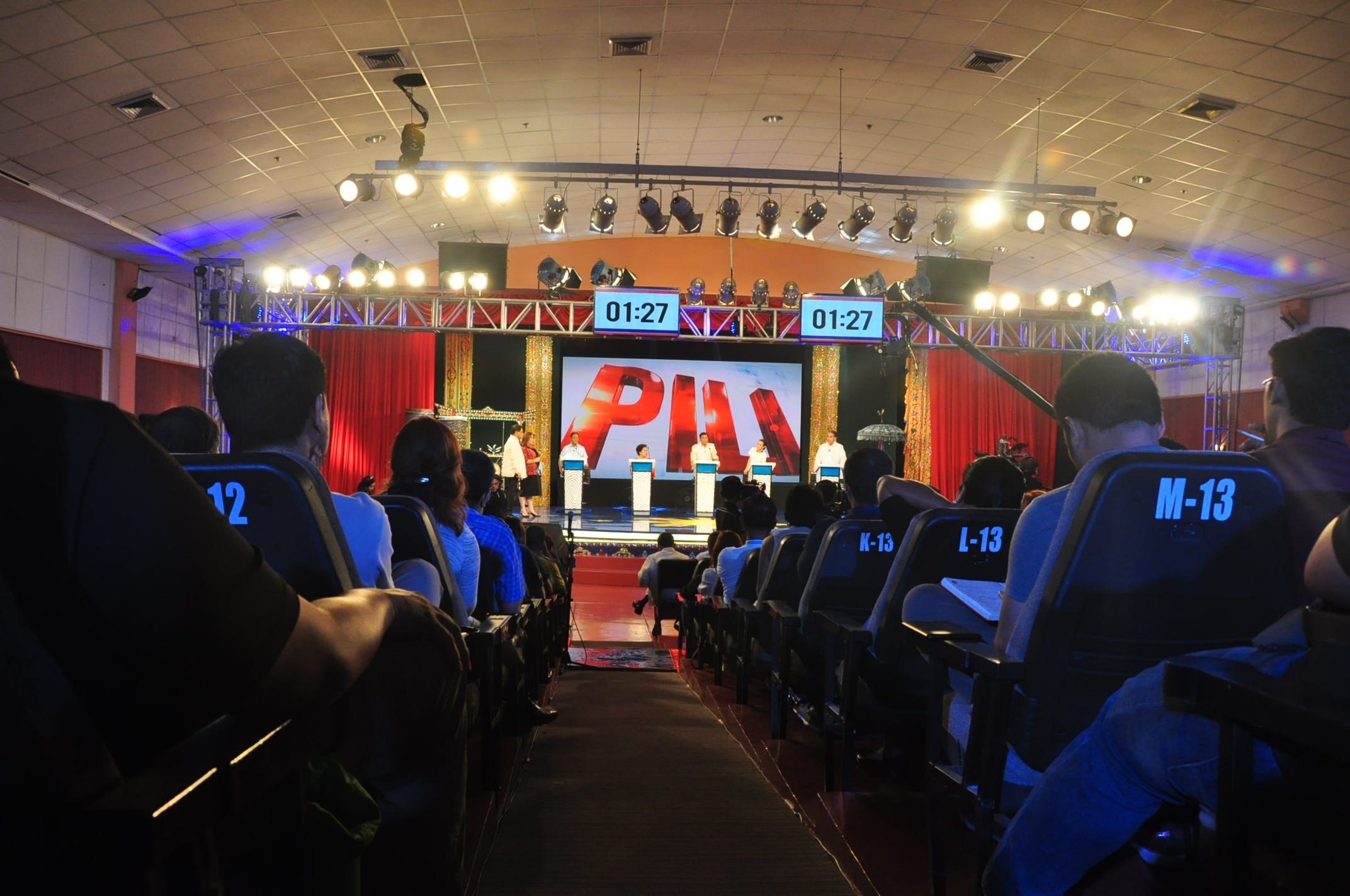 AUDIENCE'S VIEW. A scene from the PiliPinas Debates in Cagayan de Oro City, February 21, 2016. Courtesy COMELEC EID  