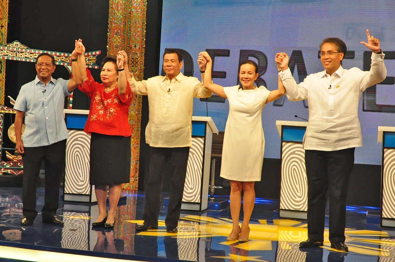 RUNNING IN MAY 2016. The 5 presidential candidates. Photo courtesy of Comelec 