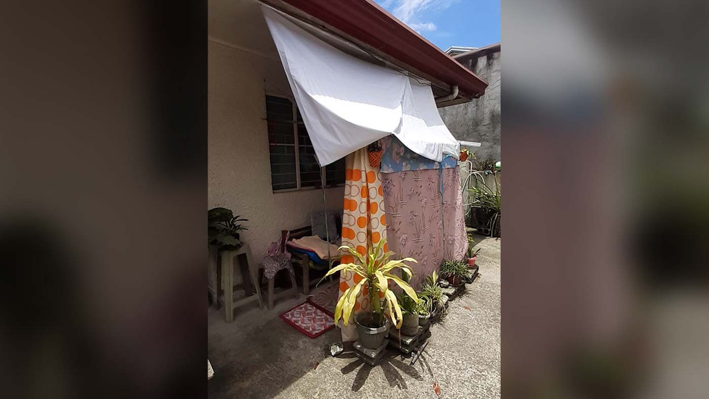 'QUARANTENT.' Mica Bastillo's family helped her build a quarantine tent outside their house before she started her duty as a doctor at a coronavirus referral hospital. Photo courtesy of Mica Bastillo