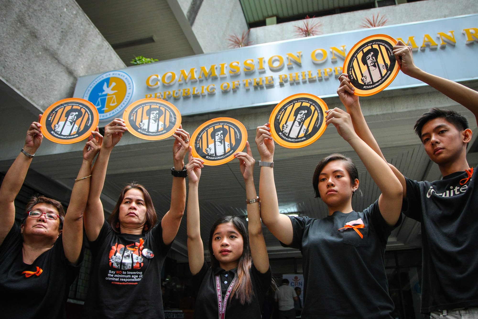 PROTEST. Child rights groups belonging to the Salinlahi Alliance for Children's Concerns oppose the lowering of the minimum are of criminal responsibility from 15 to 9 years old, in a press conference at the CHR headquarters on January 22, 2019. Photo by Jire Carreon/Rappler  