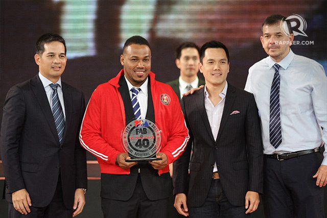 Flashing his usual smile, two-time MVP Willie 'The Thriller' Miller formally takes his place among the league's best-ever cagers. Photo by Josh Albelda/Rappler  