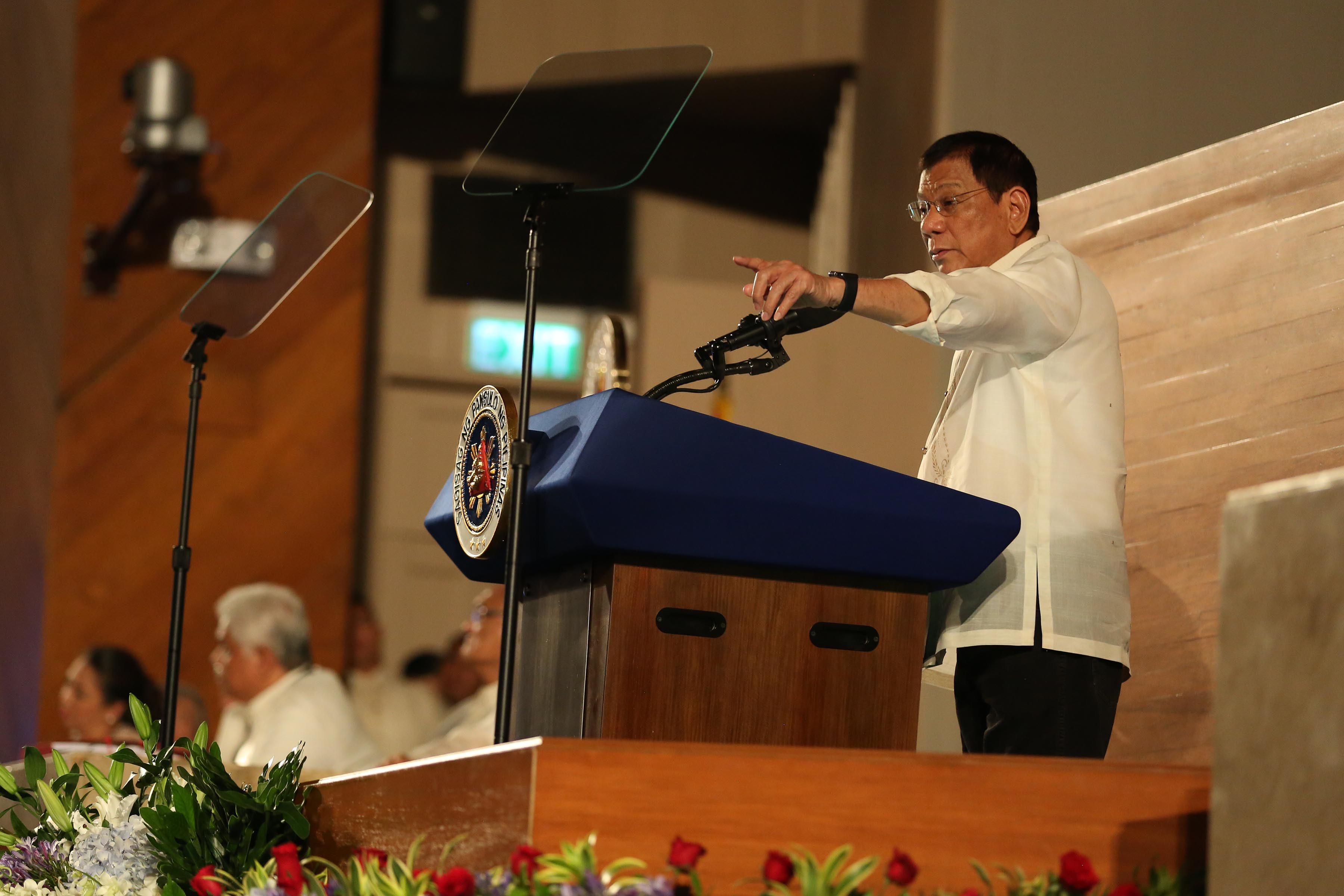MARCHING ORDERS. In this file photo, President Duterte delivers his first SONA on July 25, 2016. Malacañang photo release 