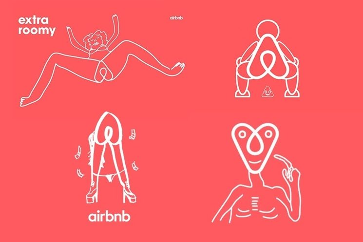 Meme sindiran pada logo baru Airbnb. Foto dari Tech in Asia 