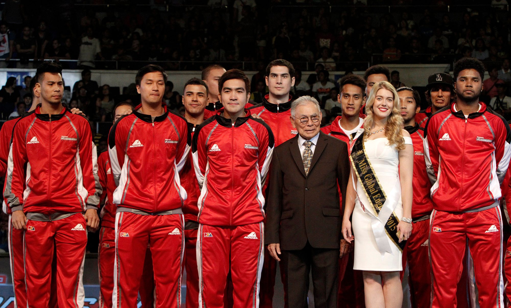 The Mahindra Flood Buster with Miss Global England 2015 Sophia Rankin. Photo from PBA Images 