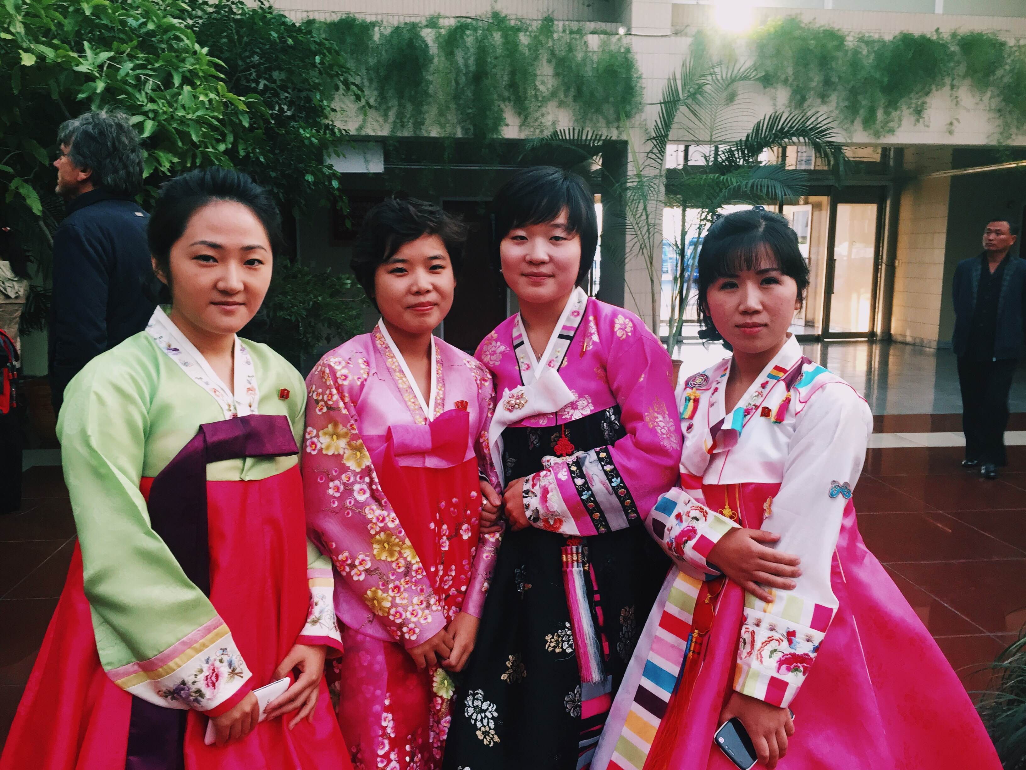 Ladies wearing Joseon-ot (traditional Korean dress) 