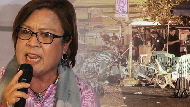 De Lima on Davao blast: Don’t paint picture of conspiracy