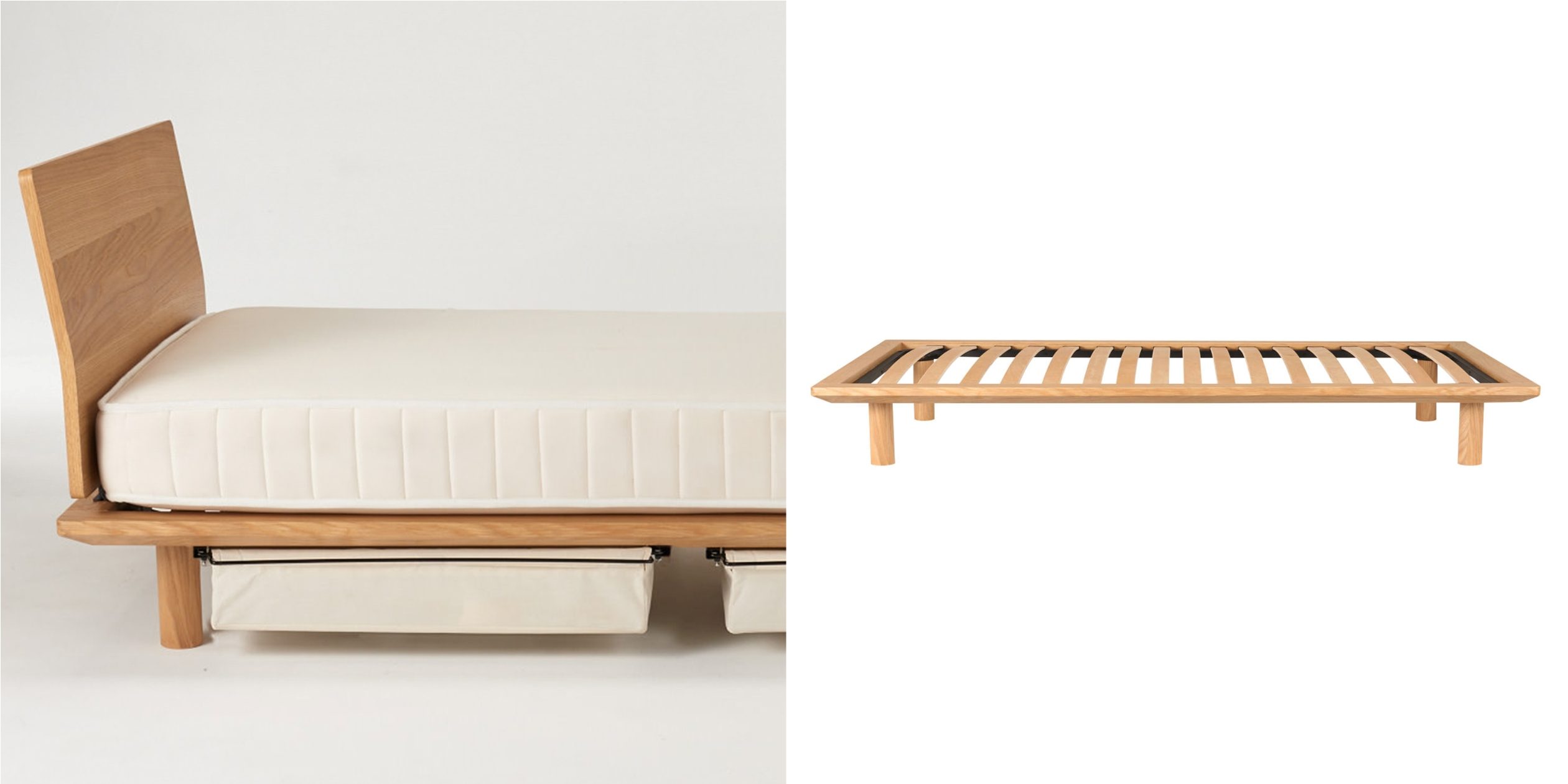Oak bed frame (P17,000), Muji 