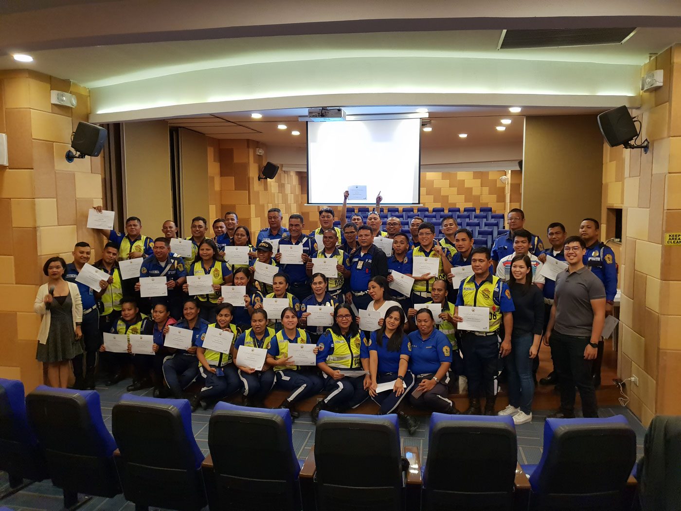 JOB SECURUTY. Pasig City's traffic enforcers take a course on professionalism as a way to possibly gain permanent employment with the local government. Photo by JC Gotinga/Rappler 