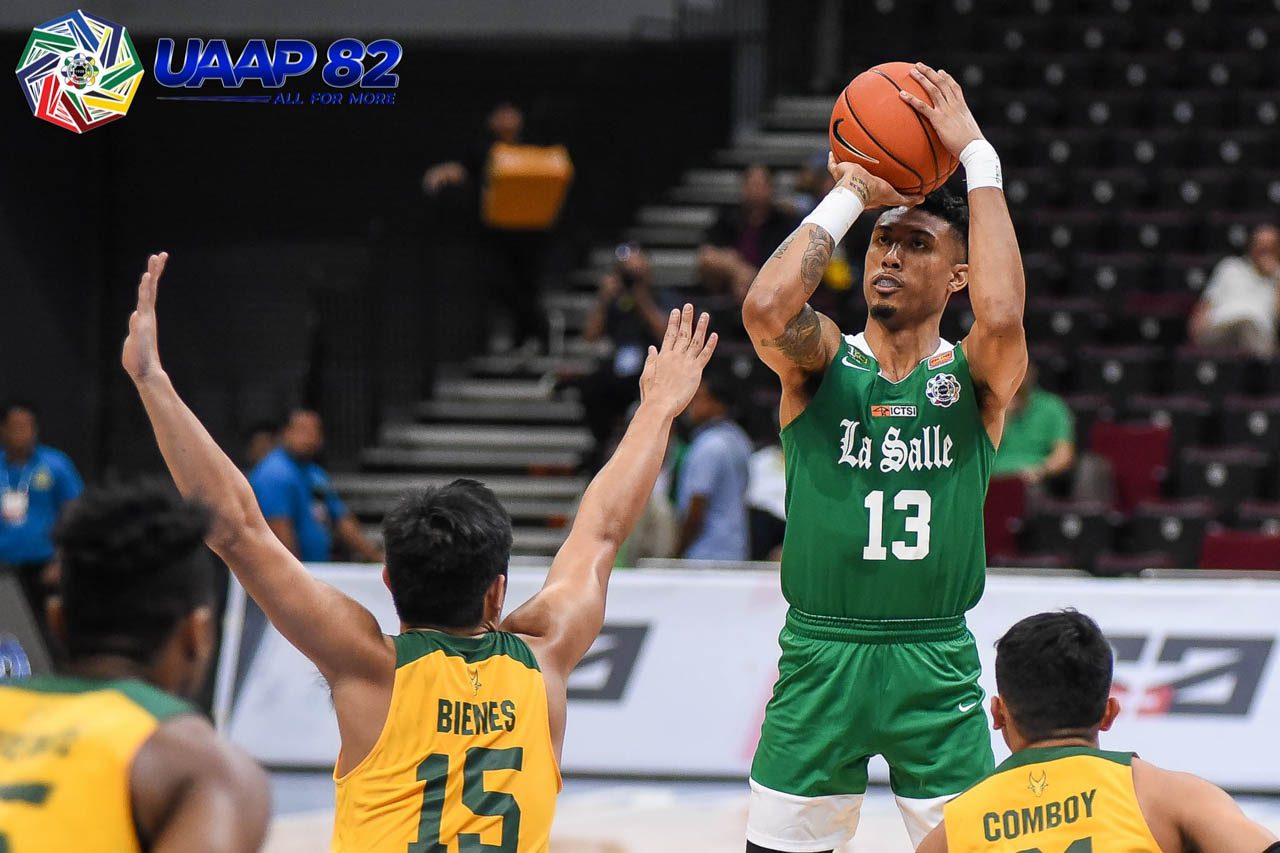 FALLING SHORT. Jamie Malonzo finishes with 20 points after trying to lead the Green Archers' comeback bid. Photo release  