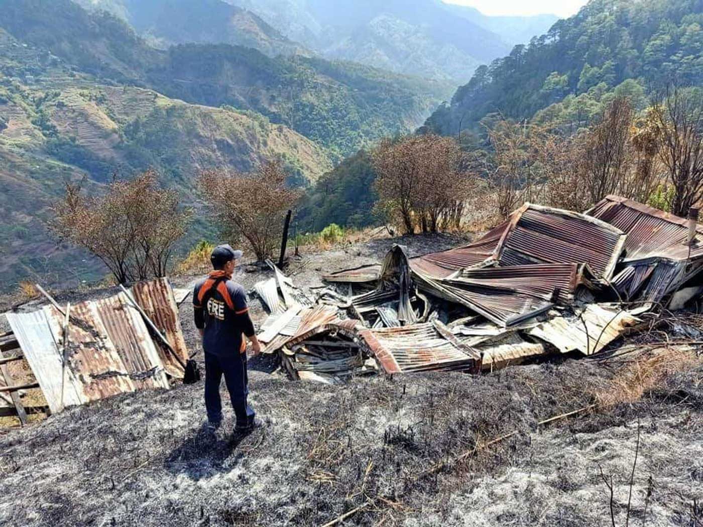 RAZED. Ruins of the fire in Anchokey village. Photo courtesy of Kabayan BFP  