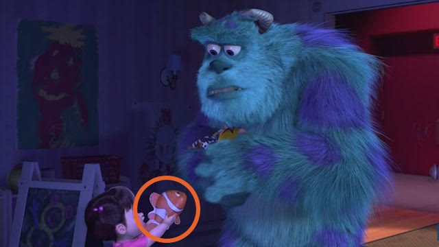 SPOTTING NEMO. In 'Monsters Inc,' viewers can spot Nemo among Boo's toys. It's one of many Pixar easter eggs in their many films. Screengrab from Youtube/Disney 