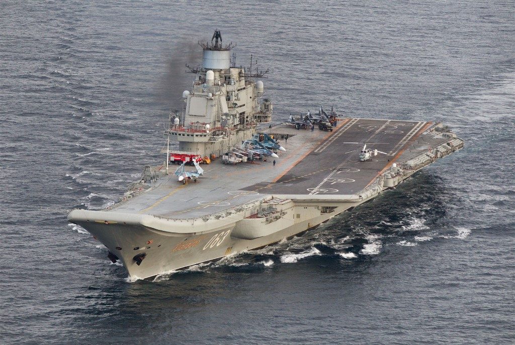 Russia’s only aircraft carrier on fire in port