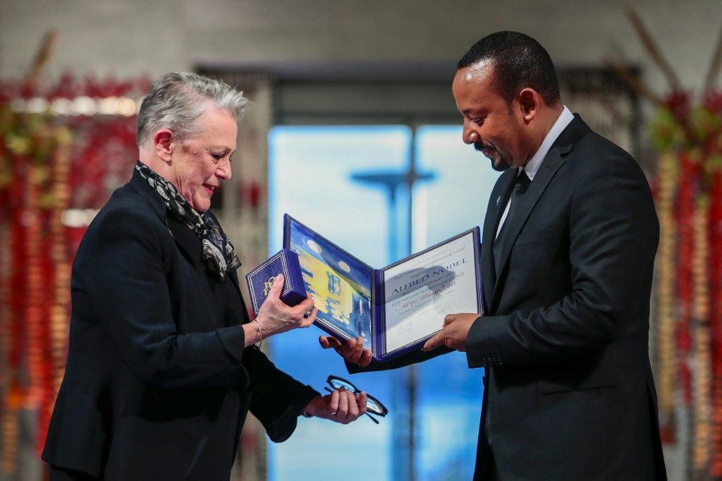 Ethiopia PM collects Nobel Peace Prize, urges unity against hatred