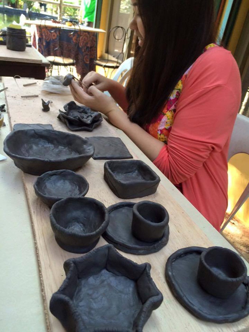 POTTERY AND MORE. At the Crescent Moon, the studio of potter Lanelle Abueva-Fernando, you can also learn pottery and other art. Photo courtesy of Crescent Moon Café and Studio Pottery 
