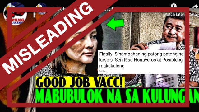 MISLEADING: VACC filed complaints vs Hontiveros for ‘stealing PhilHealth funds’