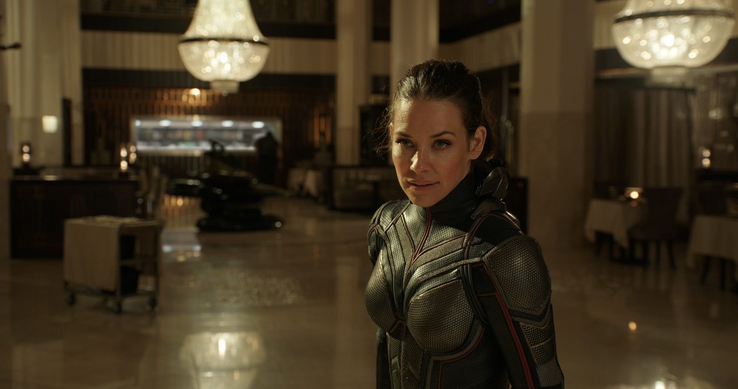 HER TIME. The Wasp/Hope van Dyne (Evangeline Lilly) gets ready for her mission. 