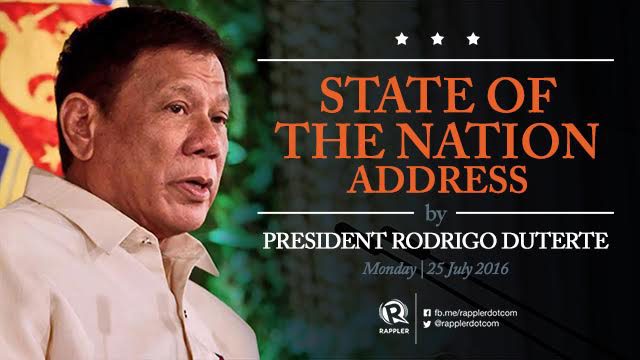 WATCH: 2016 State of the Nation Address of President Rodrigo Duterte