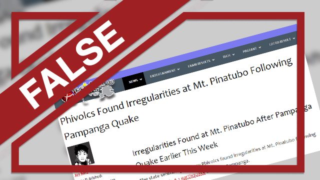 FALSE: ‘Phivolcs found Mount Pinatubo irregularities’ after Luzon earthquake